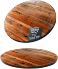 Reclaimed Wood Table Top - Rustic Recycled Wooden Piece Perfect for Signs, Kitchens, Dining and Coffee Table Tops (Reclaimed Wood Table Top with Metal Edge, 24" Round)