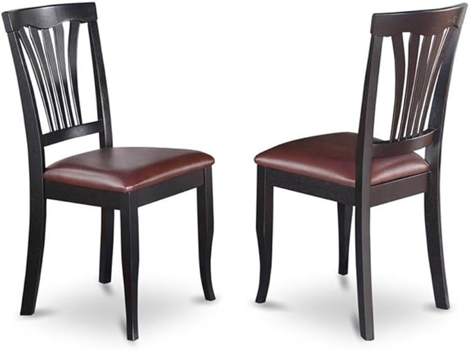 East West Furniture LGAV7-BLK-LC 7 Piece Kitchen Table & Chairs Set Consist of a Rectangle Wooden Table with Butterfly Leaf and 6 Faux Leather Dining Chairs, 42x84 Inch, Black