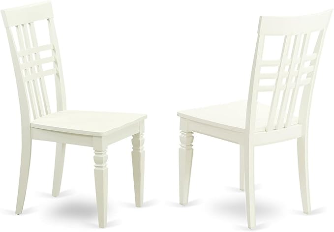 East West Furniture ANLG5-LWH-W 5 Piece Dining Table Set for 4 Includes a Round Kitchen Table with Pedestal and 4 Kitchen Dining Chairs, 36x36 Inch, Linen White