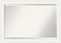 Amanti Art White Bathroom Mirror for Over Sink, 29x41 Craftsman White Rectangle Vanity Mirror, Large Casual Wood Frame, Hangs Horizonally and Vertically, Bathroom Wall Decor, Beveled Edge from WI, USA