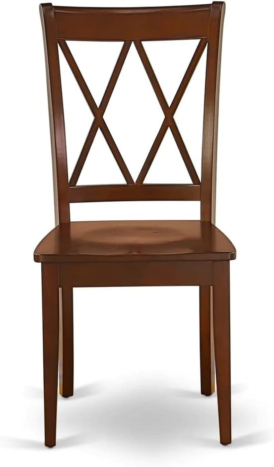 East West Furniture DOCL7-MAH-W 7 Piece Dining Table Set Consist of a Rectangle Dining Room Table with Butterfly Leaf and 6 Wooden Seat Chairs, 42x78 Inch, Mahogany