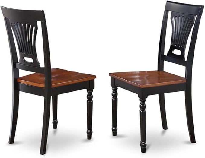 East West Furniture DOPL7-BCH-W 7 Piece Dining Table Set Consist of a Rectangle Dining Room Table with Butterfly Leaf and 6 Wooden Seat Chairs, 42x78 Inch, Black & Cherry