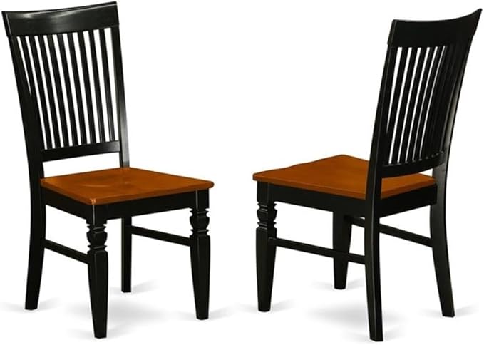 East West Furniture HLWE5-BCH-W 5 Piece Modern Dining Table Set Includes a Round Wooden Table with Pedestal and 4 Dining Chairs, 42x42 Inch, Black & Cherry
