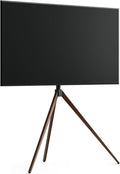 FITUEYES Design Corner TV Stand for 43-65 Inch TVs, Height Adjustable Metal Tripod Easel TV Stand Modern TV Floor Mount with Concealed Storage for Bedroom Living Room, Picasso Series