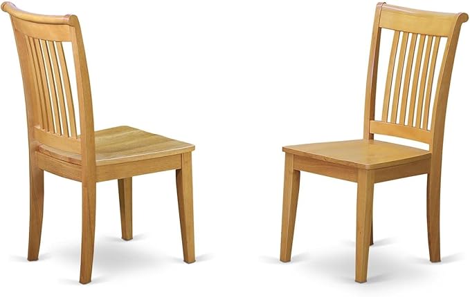 East West Furniture DLPO5-OAK-W 5 Piece Modern Dining Table Set Includes a Round Wooden Table with Dropleaf and 4 Dining Chairs, 42x42 Inch, Oak