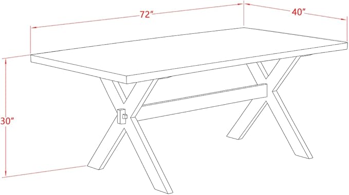 East West Furniture X027MZ015-9 9 Piece Dining Table Set Includes a Rectangle Dining Room Table with X-Legs and 8 Baby Blue Linen Fabric Upholstered Chairs, 40x72 Inch, Multi-Color