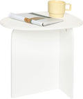 AWASEN White Side Table, Small Triangle End Table Living Room, Modern Accent Table with Unique Tabletop, Mini Bedside Table for Small Spaces, White
