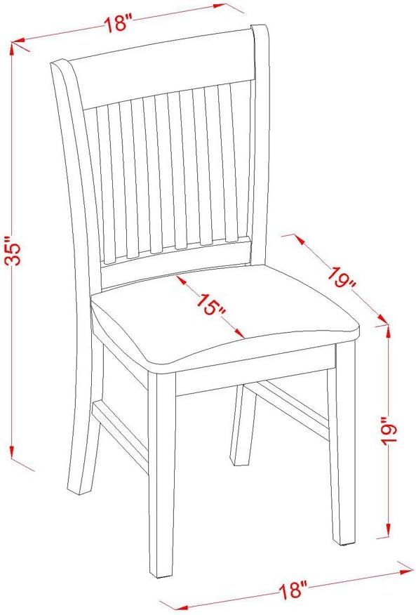 East West Furniture MZNO3-MAH-C 3 Piece Dinette Set for Small Spaces Contains a Rectangle Dining Table with Dropleaf and 2 Linen Fabric Dining Room Chairs, 36x54 Inch, Mahogany