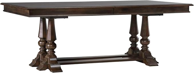 Liberty Furniture Arden Road Alt 7 Piece Dining Trestle Table Set - 2 Upholstered Chairs, 4 Splat Back Side Chairs - Satin Cherry