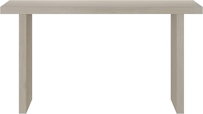Henn&Hart 55'' Wooden Rectangular Fluted Console Table Entryway Table, Sofa Table for Entryway, Living Room, Couch, Hallway, or Office, Alder White