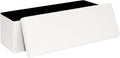 43 Inches Storage Ottoman Bench - Extra Large Foldable Ottoman with Storage, Bench for Living Room, Bedroom, Entryway - White