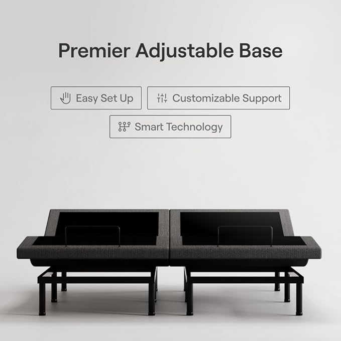 Nectar Premier Twin XL Adjustable Base & 13” Mattress (New Version) - Head & Foot Incline - Medium Firm Memory Foam - Cooling Upgrade - 3 Massage Settings - 365-Night Mattress Trial & Forever Warranty