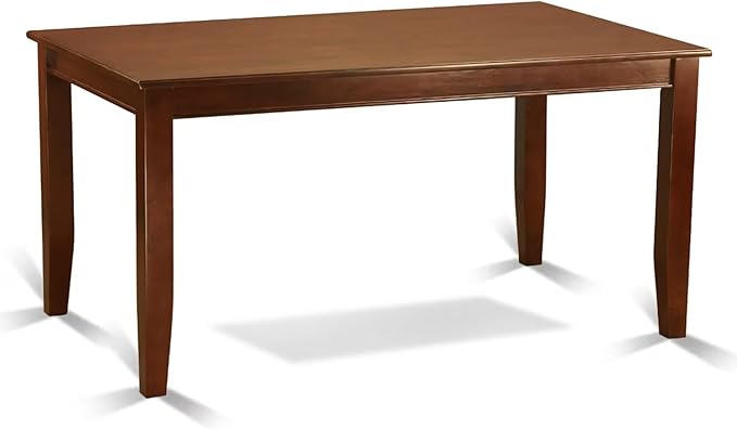 East West Furniture DUAB7-MAH-72 7 Piece Dining Set Consist of a Rectangle Dining Room Table and 6 Firebrick Red Faux Leather Upholstered Parson Chairs, 36x60 Inch, Mahogany
