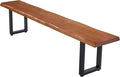 Brown Bench Wooden Long Bench with Metal Legs for Office Restaurant Living Room Meeting Room Indoor Seating Multiple (tan bench78.74in)