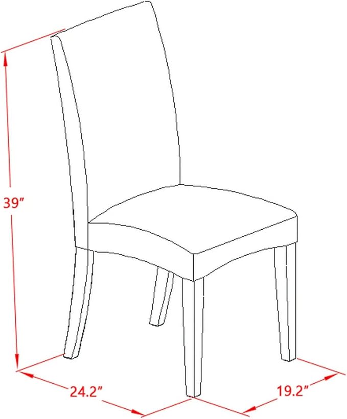 East West Furniture ANDR5-CAP-03 5 Piece Kitchen Table & Chairs Set Includes a Round Dining Room Table with Pedestal and 4 Brown Linen Fabric Parson Dining Chairs, 36x36 Inch, Cappuccino