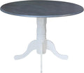 International Concepts Inch Dual 42 Drop Leaf Dining Table, White/Heather Gray