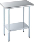 ROCKPOINT Stainless Steel Table for Prep & Work 18x30 Inches, NSF Metal Commercial Kitchen Heavy Duty Table with Adjustable Under Shelf and Table Foot for Restaurant, Home and Hotel