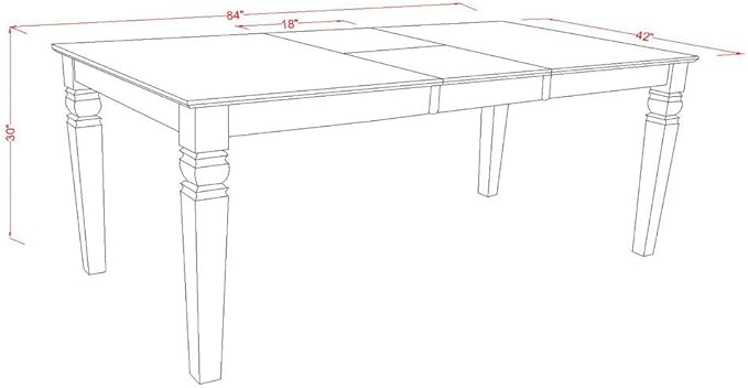 East West Furniture LGCL5-LWH-C 5 Piece Kitchen Table & Chairs Set Includes a Rectangle Dining Table with Butterfly Leaf and 4 Linen Fabric Dining Room Chairs, 42x84 Inch, Linen White