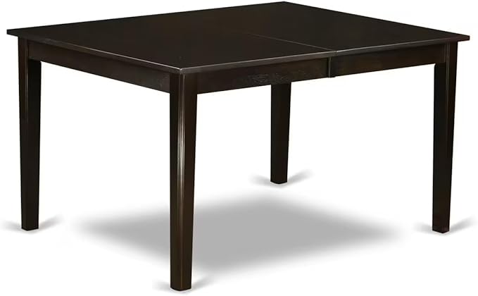 East West Furniture HEDR7-CAP-03 7 Piece Kitchen Table & Chairs Set Consist of a Rectangle Dining Table with Pedestal and 6 Brown Linen Fabric Parson Chairs, 42x72 Inch, Cappuccino