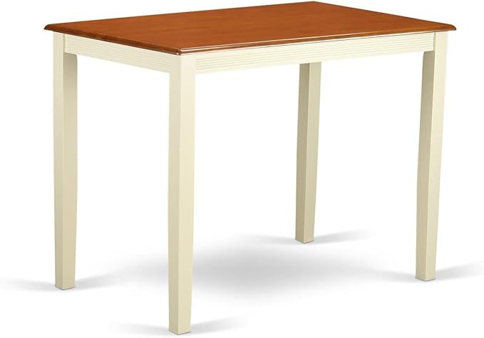 East West Furniture YAVN3-WHI-W 3 Piece Kitchen Counter Set for Small Spaces Contains a Rectangle Dining Table and 2 Dining Room Chairs, 30x48 Inch, Buttermilk & Cherry
