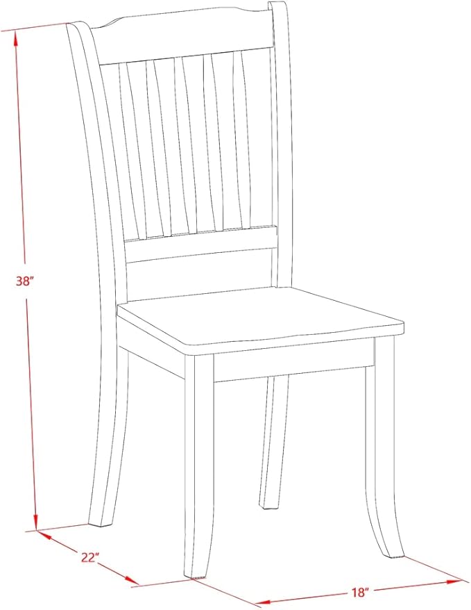 East West Furniture MZDA3-BCH-W 3 Piece Dinette Set for Small Spaces Contains a Rectangle Dining Table with Dropleaf and 2 Kitchen Dining Chairs, 36x54 Inch, Black & Cherry