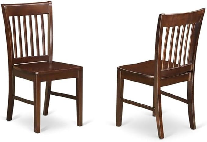 East West Furniture MZNO3-MAH-W 3 Piece Dining Set Contains a Rectangle Dining Room Table with Dropleaf and 2 Wood Seat Chairs, 36x54 Inch, Mahogany