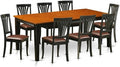 East West Furniture QUAV9-BCH-LC 9 Piece Dining Table Set Includes a Rectangle Wooden Table with Butterfly Leaf and 8 Faux Leather Dining Room Chairs, 40x78 Inch, Black & Cherry