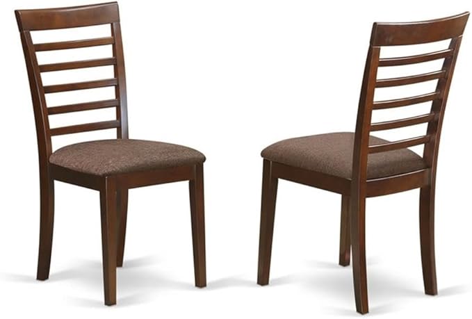 East West Furniture DOML9-MAH-C 9 Piece Kitchen Table Set Includes a Rectangle Dining Table with Butterfly Leaf and 8 Linen Fabric Upholstered Dining Chairs, 42x78 Inch, Mahogany