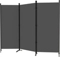 Room Divider 3-Panel Privacy Screen, Portable Screen Steel Frame with Hook&Loop for Home, Office, Classroom, Studio, Meeting (Grey