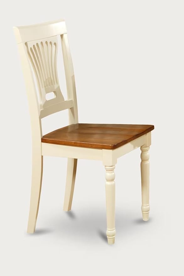 East West Furniture DOPL5-WHI-W 5 Piece Dining Room Furniture Set Includes a Rectangle Kitchen Table with Butterfly Leaf and 4 Dining Chairs, 42x78 Inch, Buttermilk & Cherry