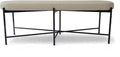 54” upholstered Vegan Leather Accent Ottoman Bench for entryway, Living Rooms, lounges, bedrooms-White Rock/Light Grey