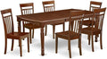 East West Furniture DOCA7-MAH-W 7 Piece Dining Table Set Consist of a Rectangle Dinner Table with Butterfly Leaf and 6 Dining Room Chairs, 42x78 Inch, Mahogany