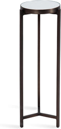 Kate and Laurel Aguilar Modern Mirrored Round Drink Table, 9 x 9 x 23, Bronze, Metal Accent Table with Mirrored Tabletop for Use as Small Plant Stand