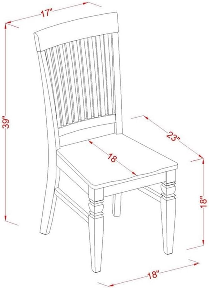 East West Furniture HLWE3-BMK-W 3 Piece Dinette Set for Small Spaces Contains a Round Dining Table with Pedestal and 2 Dining Chairs, 42x42 Inch, Buttermilk & Cherry