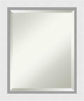 Amanti Art White Bathroom Mirror for Over Sink, 24x20 Blanco White Rectangle Vanity Mirror, Small Modern Contemporary Wood Frame, Hangs Horizonally and Vertically, Bathroom Wall Decor, Beveled Edge