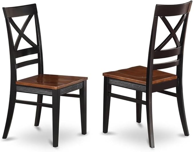 East West Furniture NIQU7-BCH-W 7 Piece Dining Room Table Set Consist of a Rectangle Kitchen Table with Butterfly Leaf and 6 Dining Chairs, 36x66 Inch, Black & Cherry