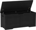 39.4" Storage Chest, Wooden Storage Bench, Lift Top Toy Chest with 2 Safety Hinges, Large Toy Box, Entryway Bench for Living Room, Bedroom, Black
