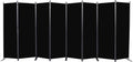 Room Divider, 8 Panel Folding Privacy Screens with Wider Support Feet, 6 Ft Portable Room Partition for Room Separator, 176" W X 71" H, Black