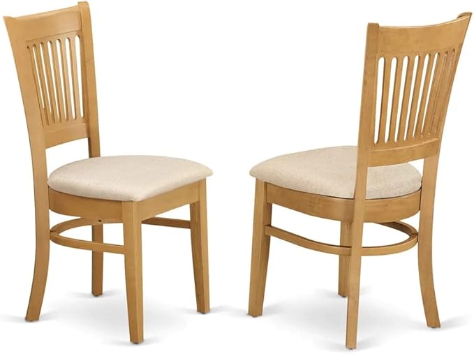 East West Furniture NDVA5-OAK-C 5 Piece Kitchen Table & Chairs Set Includes a Rectangle Dining Room Table with Dropleaf and 4 Linen Fabric Upholstered Chairs, 30x48 Inch, Oak