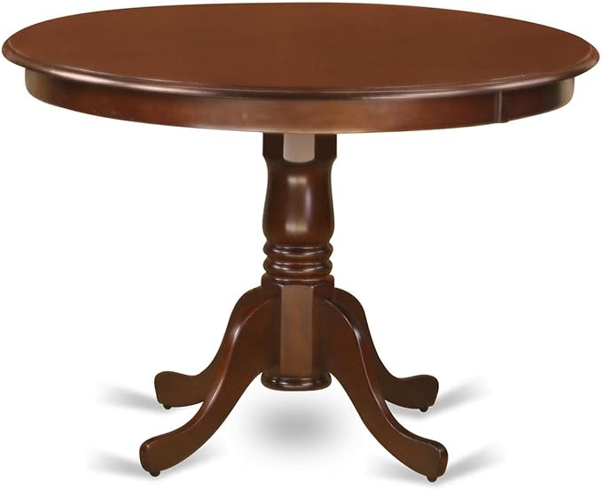 East West Furniture HLCA3-MAH-LC 3 Piece Kitchen Table Set for Small Spaces Contains a Round Dining Room Table with Pedestal and 2 Faux Leather Upholstered Chairs, 42x42 Inch, Mahogany