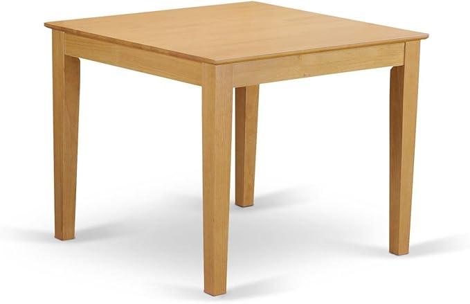 East West Furniture OXBR3-OAK-18 3 Piece Dinette Set for Small Spaces Contains a Square Dining Room Table and 2 Brown Linen Linen Fabric Upholstered Chairs, 36x36 Inch, Oak
