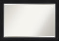 Amanti Art Black Bathroom Mirror for Over Sink, 29x41 Abbey Black Rectangle Vanity Mirror, Large Traditional Frame, Hangs Horizonally and Vertically, Bathroom Wall Decor, Beveled Edge