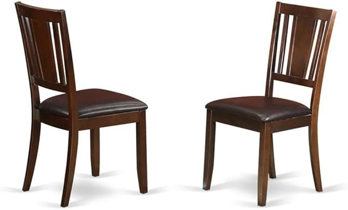 East West Furniture HLDU5-MAH-LC 5 Piece Kitchen Table Set for 4 Includes a Round Dining Room Table with Pedestal and 4 Faux Leather Upholstered Dining Chairs, 42x42 Inch, Mahogany