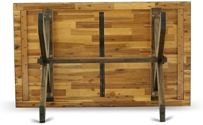 East West Furniture XT776 X-Style Kitchen Dining Table - a Rectangle Wooden Table Top with Stylish Legs, 36x60 Inch, Multi-Color