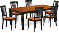 East West Furniture LGAV7-BCH-W 7 Piece Dining Room Furniture Set Consist of a Rectangle Kitchen Table with Butterfly Leaf and 6 Dining Chairs, 42x84 Inch, Black & Cherry