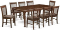 East West Furniture DONO9-MAH-C 9 Piece Dining Table Set Includes a Rectangle Dining Room Table with Butterfly Leaf and 8 Linen Fabric Upholstered Chairs, 42x78 Inch, Mahogany