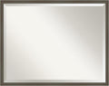 Amanti Art Grey Wall Mirror 23x29 Svelte Clay Grey Rectangle Bathroom Mirror for Wall Decor Living Room, Large Modern Wood Frame, Hangs Horizonally and Vertically, Bathroom Decor, Beveled Edge