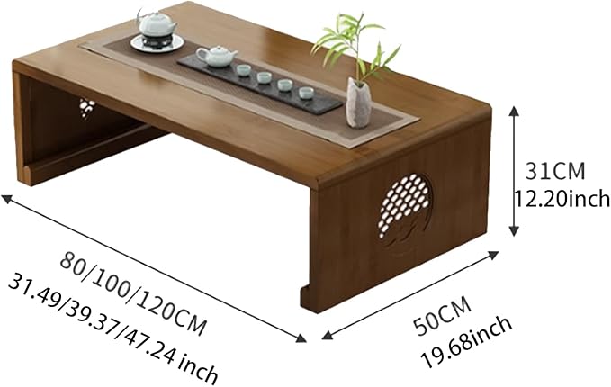 Japanese Table Folding Coffee Table Foldable Floor Table for Living Room,Dining Room,Tea,Tatami,Home Decoration (47.24 * 19.68 * 12.2 INCH)