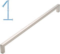 KOOFIZO Solid Square Bar Cabinet Handle - Brushed Nickel Furniture Pull, 12.6 Inch/320mm Screwhole Distance, 1-Piece for Kitchen Cupboard Door, Bedroom Dresser Drawer, Bathroom Wardrobe Hardware