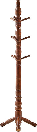 Coat Rack, Natural Wood Coat Racks with 3 Height Options and 9 Hooks,Coat Tree Ease of Assembly,Freestanding Hall Tree for Home/Office/Entryway/Hallway (Walnut)